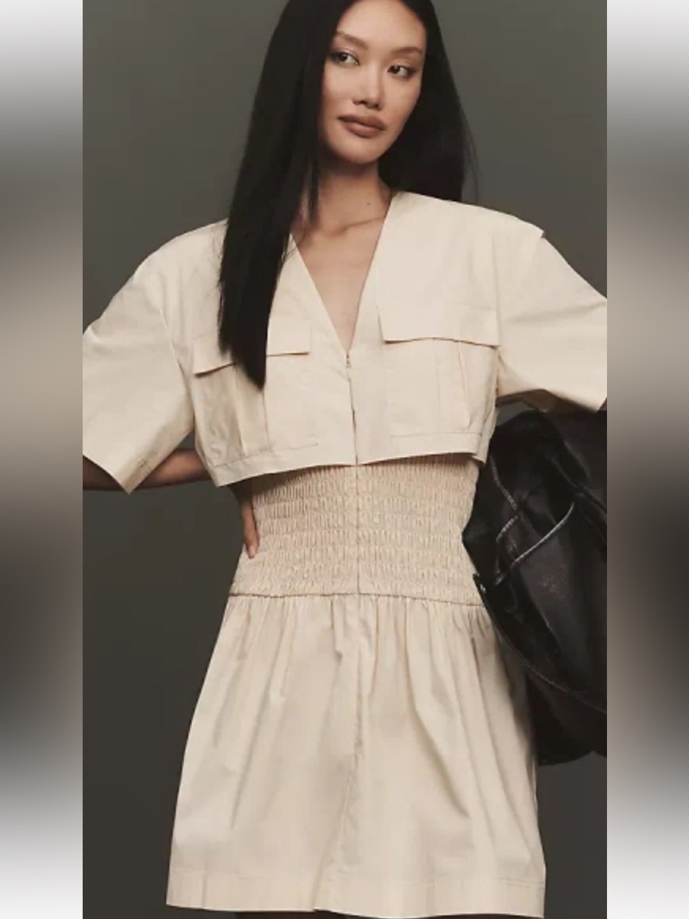 NWT retail $158 size S #Anthropologie
Utility short sleeve mini shirt dress
